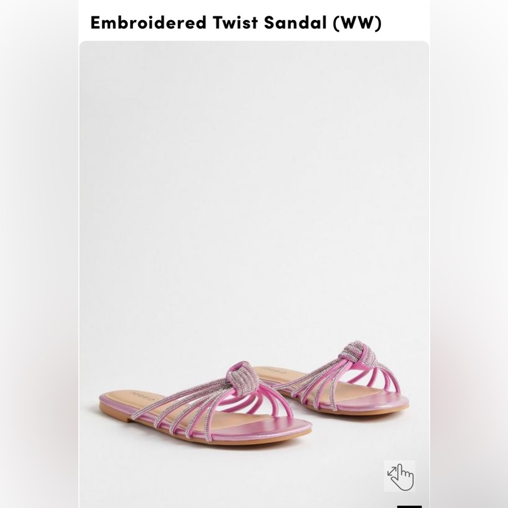 Torrid: Pink Rhinestone Embroidered Twist Sandal (WW)